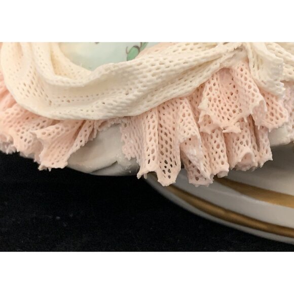 Dresden Volkstedt Porcelain Lace Couple Playing Chess 10" Wide Antique Victorian - Picture 11 of 16